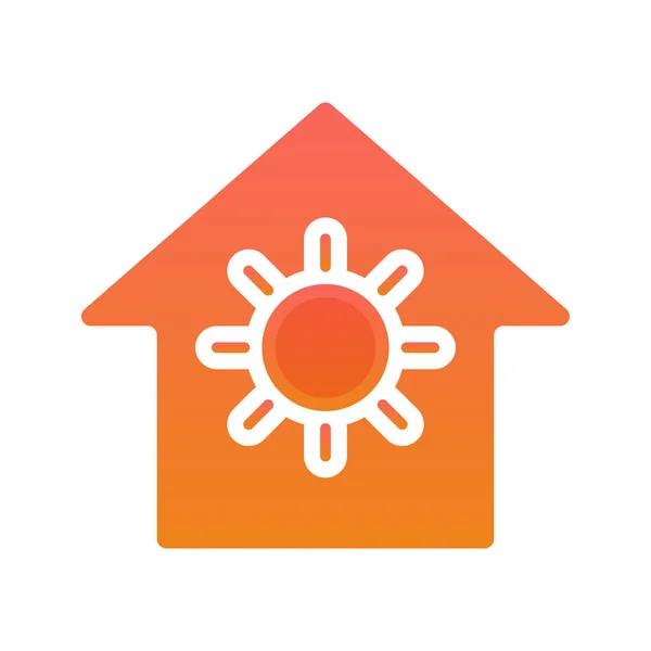 Sun Home Logo Gradient Design Template Icon Element — Wektor stockowy