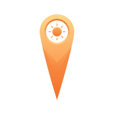 sun location logo gradient design template icon element