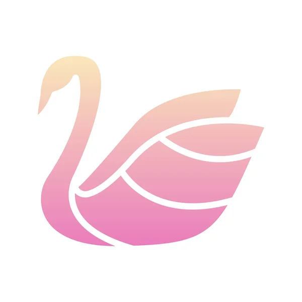 Swan Logo Gradient Design Template Icon Element — Stock Vector