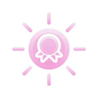 sun medal logo gradient design template icon element