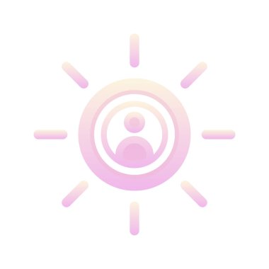 sun profile logo gradient design template icon element