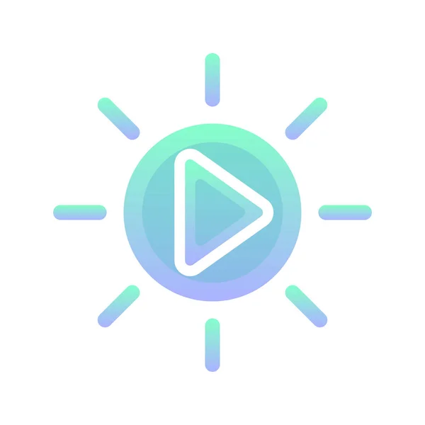 Sun Play Logo Gradient Design Template Icon Element — Stockvektor