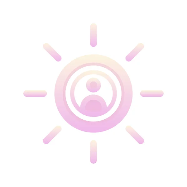 Sun Profile Logo Gradient Design Template Icon Element — Stockvektor