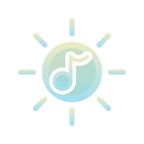 Sun Music Logo Gradient Design Template Icon Element — Stockvektor