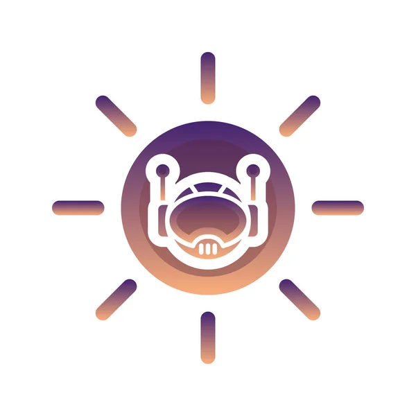 Sun Robot Logo Gradient Design Template Icon Element — Stockvektor