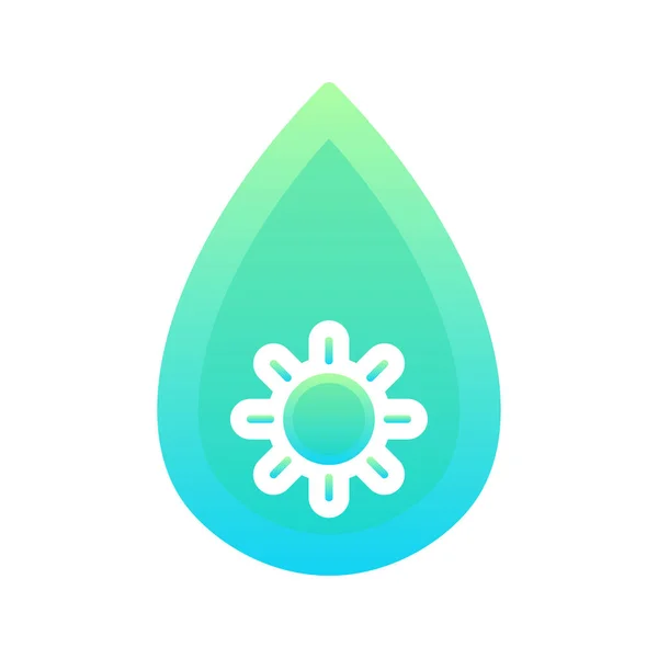 Sun Water Logo Gradient Design Template Icon Element — 图库矢量图片