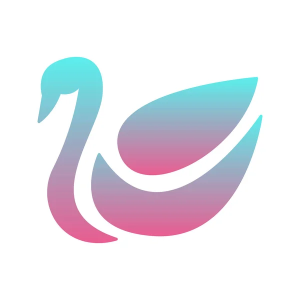 Swan Logo Gradient Design Template Icon Element — 스톡 벡터