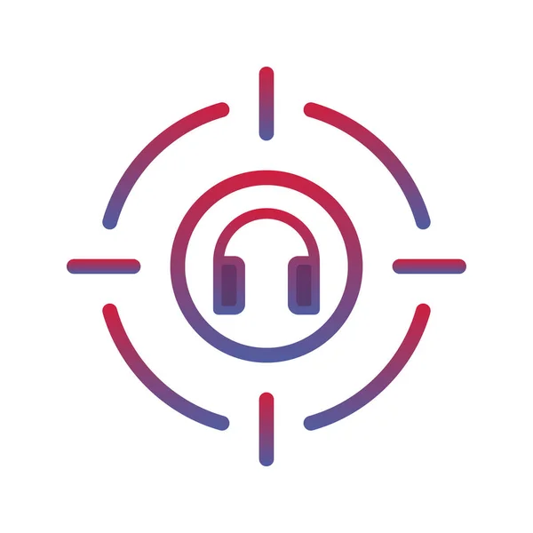 Target Headphone Logo Gradient Design Template Icon Element — Image vectorielle