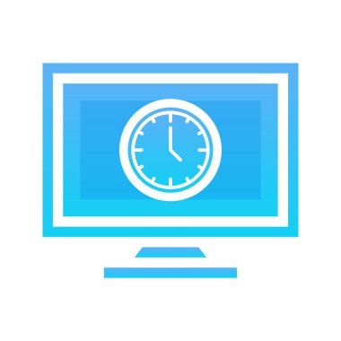 monitor clock logo gradient design template icon element