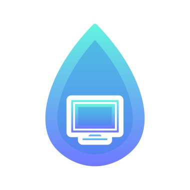 Su logosu gradyan tasarım şablonu simge elementini izle