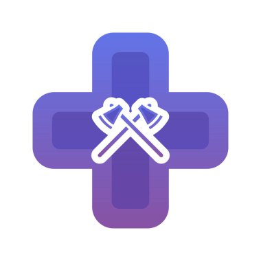 Baltayla tıbbi logo gradyan tasarım şablon simgesi elementi