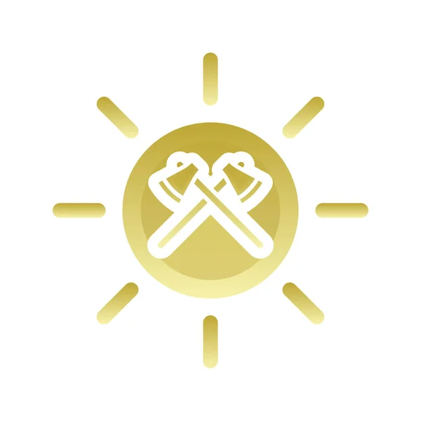 Axt Sonne Logo Gradient Design Vorlage Symbol Element — Stockvektor