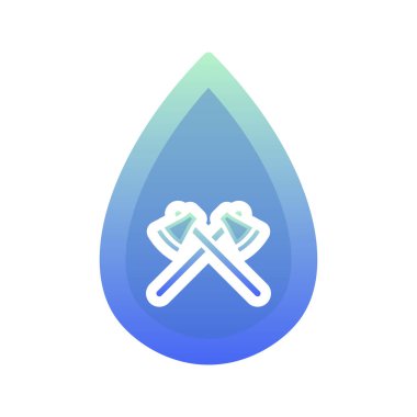 Balta su logosu gradyan tasarım şablon simgesi elementi