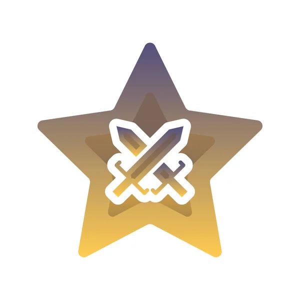 Espada Estrela Logotipo Gradiente Design Modelo Ícone Elemento —  Vetores de Stock