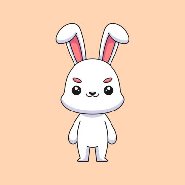 Sevimli tavşan karalama sanat el çizimi konsept vektör kawaii ikon illüstrasyonu