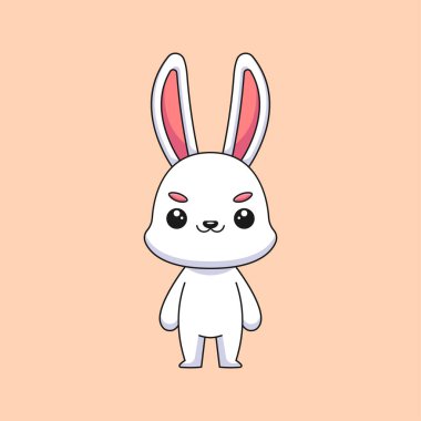 Sevimli tavşan karalama sanat el çizimi konsept vektör kawaii ikon illüstrasyonu