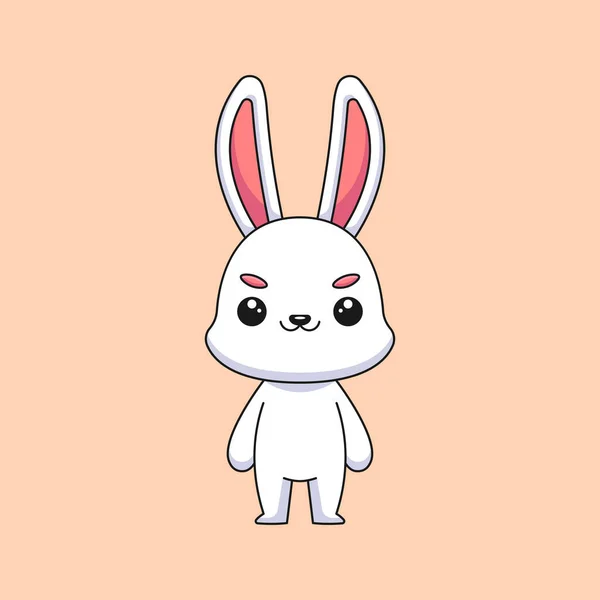 Cute Rabbit Cartoon Doodle Art Hand Drawn Concept Vector Kawaii — Stock Vector