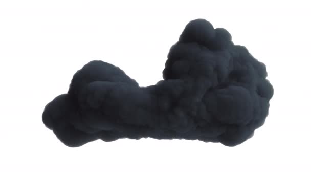 Nuvola Grigia Piovosa Isolata Sfondo Bianco Elemento Arte Realistico Stile — Video Stock