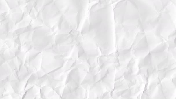 Arte Abstrata Animação Fundo Papel Branco Amassado Desenhos Animados Realistas — Vídeo de Stock