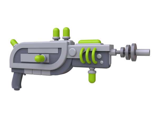 Cartoon Alien Space Blaster Gun Funny Realistic Toy Laser Weapon Stock Photo