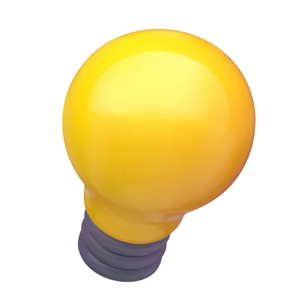 Cartoon Vector Light Bulb Minimal Realistic Plastic Style Funny Creative — Vector de stock