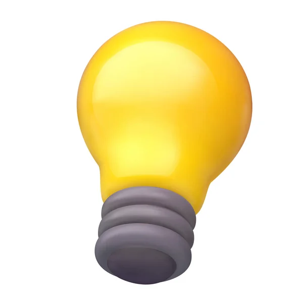 Cartoon Vector Light Bulb Minimal Realistic Plastic Style Funny Creative — Stockvector