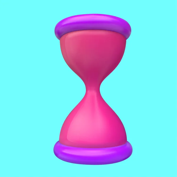 Cartoon Hourglass Realistic Plastic Colorful Style Funny Vintage Sand Clock — ストックベクタ