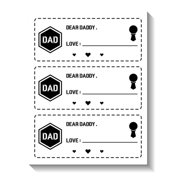 Father Day Coupon Book Printable Template Gift Dad Daddy Gift — Stock vektor