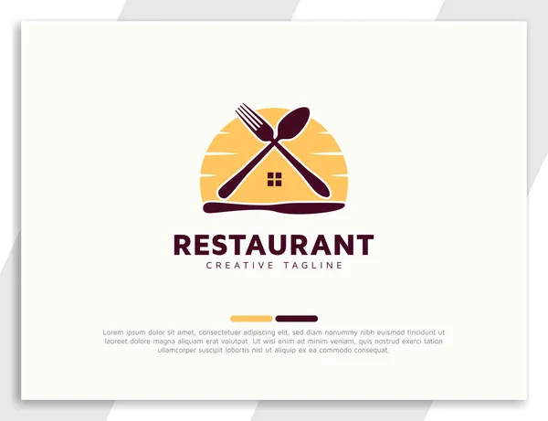 用勺子 叉子和菜刀设计家庭食品标识 — 图库矢量图片