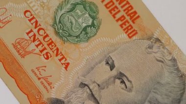Arjantin parası. Kağıt para faturasını kapat. Finansal geçmiş.