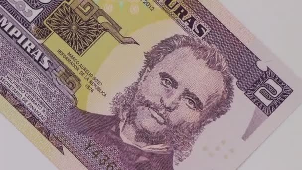 Moneda Honduras Dinero Efectivo Factura Papel Primer Plano Las Imágenes — Vídeos de Stock