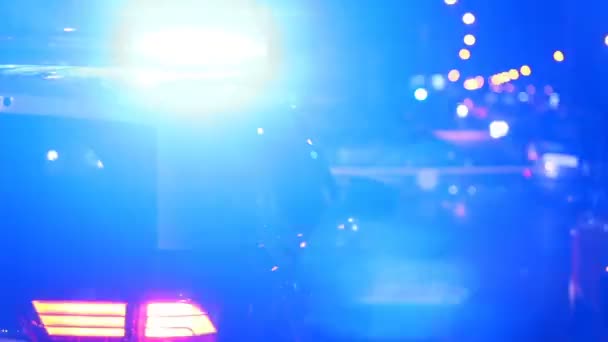 警察闪光灯 闪烁的闪光灯 犯罪现场 — 图库视频影像