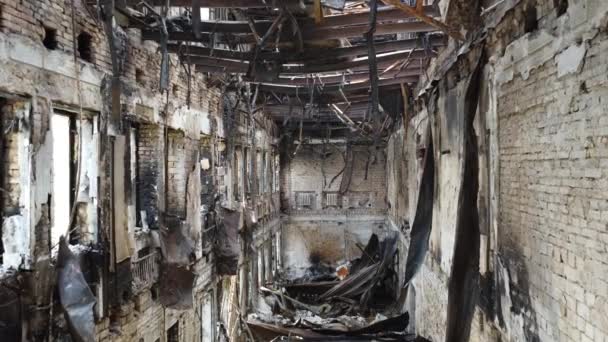 Irpin Ukraine May 2022 War Ukraine Ruins House Irpin City — Stock Video