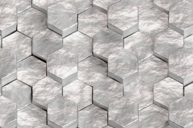 3D Illustration. 3D Rendering , Abstract silver background . Concept space design modern luxury futuristic background