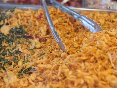 Deep fried pickled fish (Sour crispy fish) . Famous appetizer menu in THAILAND market.