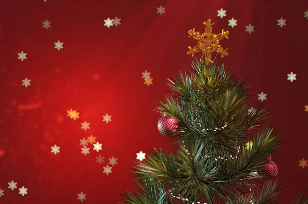 Ilustración Representación Decoración Luces Árbol Navidad Estacional — Foto de Stock