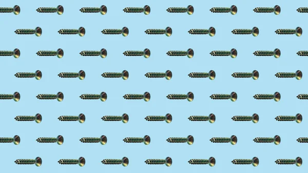 Metal Screws Blue Background Fixing Material Pattern Template Background Studio Royalty Free Stock Images