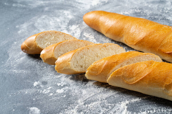 French baguettes. French bread. Traditional French food.