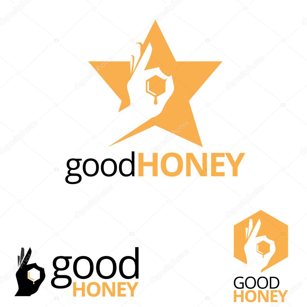 Good Honey hand gesture sign concept can be used as logo, design element, infographic, icon or any other purpose.