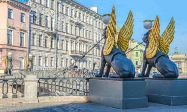 St. Petersburg, Rusya 'daki Griboedov Kanalı' ndaki Banka Köprüsü