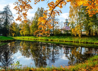 Alexander Park Sonbaharda, Puşkin (Tsarskoe Selo), St. Petersburg, Rusya