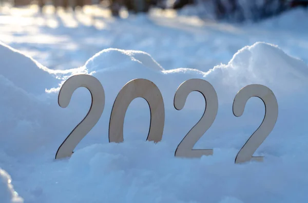 Tränummer 2022 Snön Nytt 2022 — Stockfoto