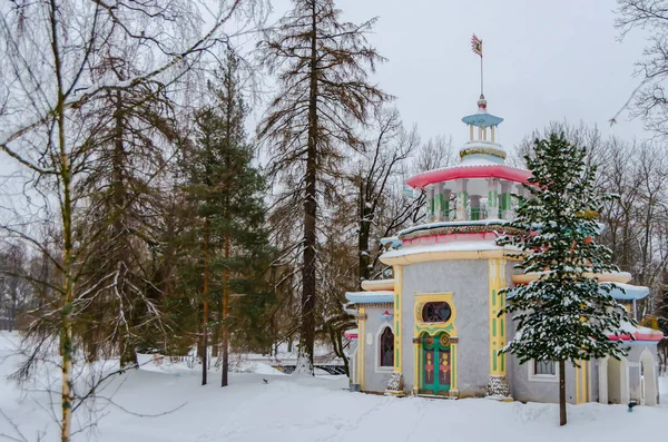 Wioska Chińska Zimą Alexander Park Carskie Selo Puszkin Petersburg Rosja — Zdjęcie stockowe