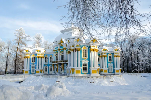 Budynek Pustelni Parku Katarzyny Zimowej Puszkin Carskie Selo Petersburg Rosja — Zdjęcie stockowe