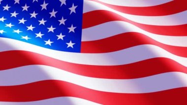 Amerika Birleşik Devletleri bayrağını sallıyor.