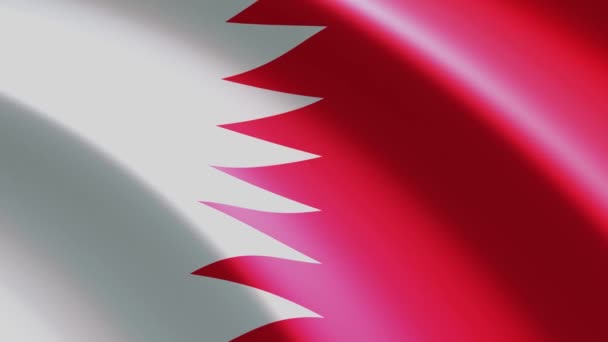 Bandeira Loop Sem Costura Realista Qatar Acenando Vento Com Textura — Vídeo de Stock