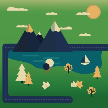 Dağların ve doğanın güzel manzarası