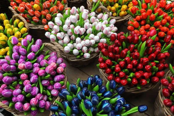 Sfondo Tulipani Colorati Falsi Olandesi — Foto Stock
