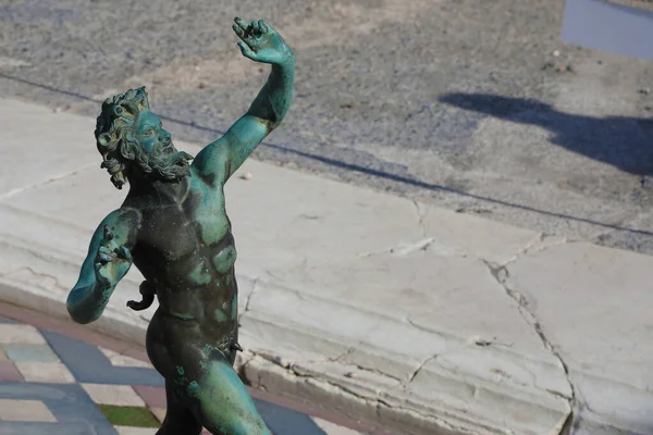 Detail Antique Statue Dancing Faun Pompeii Italy — Stock Photo, Image