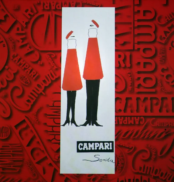 Creative Old Advertising Cordial Campari Image Taken Galleria Campari Close — Fotografia de Stock